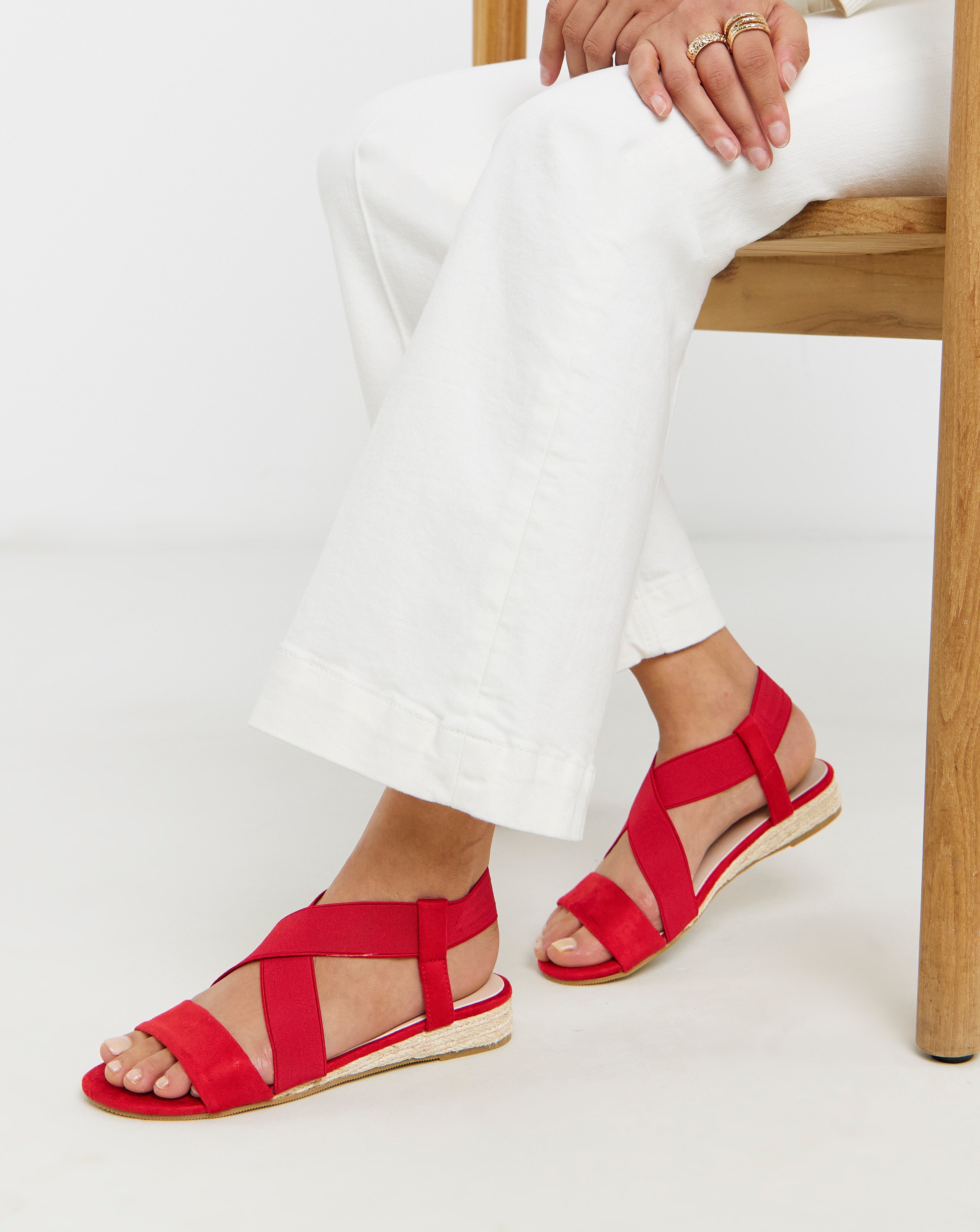 New In - Low Wedge Espadrilles Ex Wide