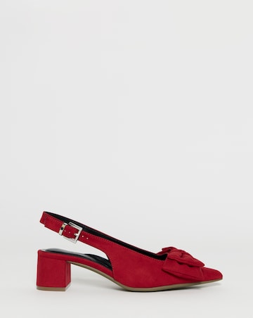 Gianna Low Block Heel Slingback With Bow - Wide Fit (E)