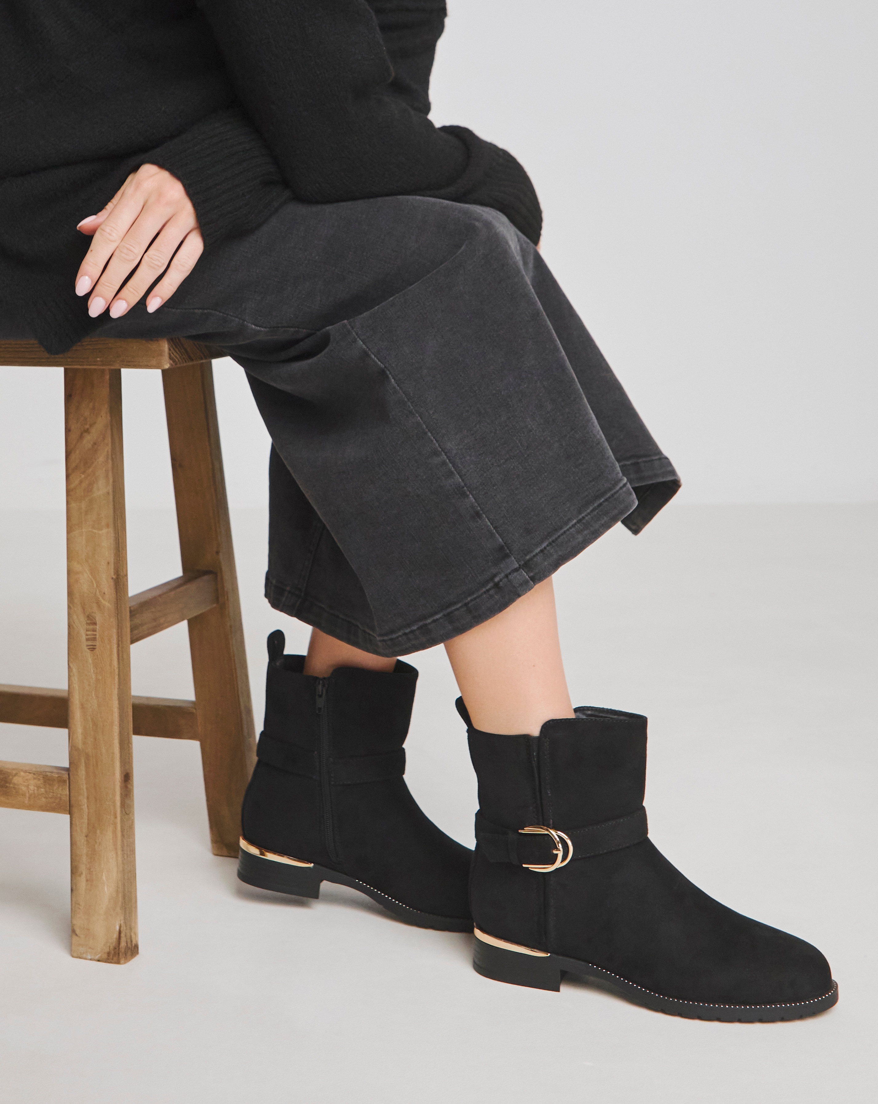 Ankle Boots With Buckle Wide E Fit