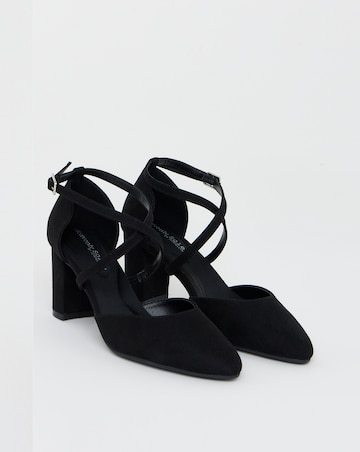Quinn Two Part Heels With Crossover Straps - Wide Fit (E)