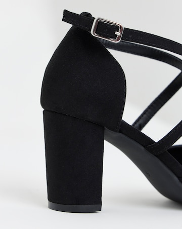 Quinn Two Part Heels With Crossover Straps - Wide Fit (E)