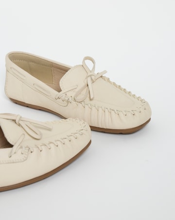 Swift Whipstitch Detail Puckered Leather Loafers - Extra Wide Fit (EEE)