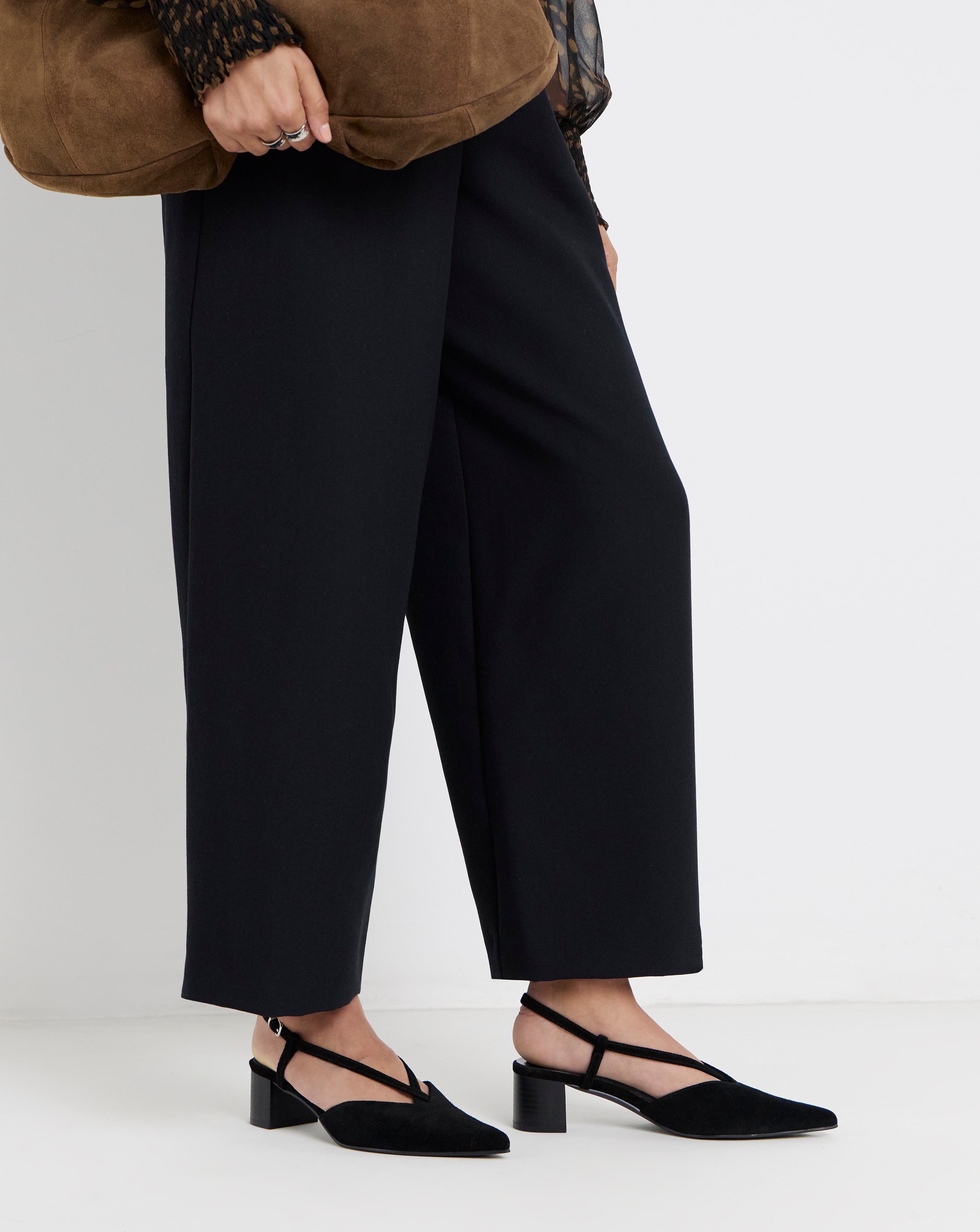 New In - Heeled Pointed Toe Slingbacks Wide