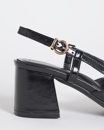 Luella Heeled Slingbacks With Buckle Trim - Extra Wide Fit (EEE)