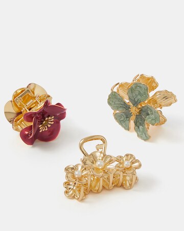 Accessorize Floral Metal Claw Clips