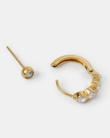 Accessorize Stainless Stone Stud & Hoop