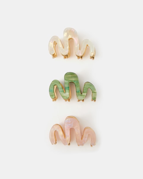 Accessorize Mini Resin Wiggle Claw Clips