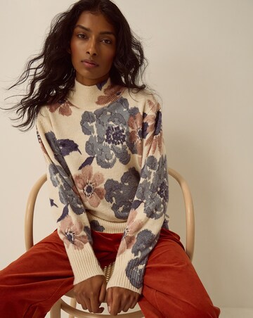 Monsoon Olive High Neck Floral Jumper