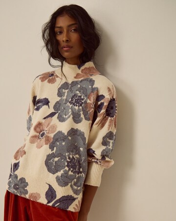 Monsoon Olive High Neck Floral Jumper