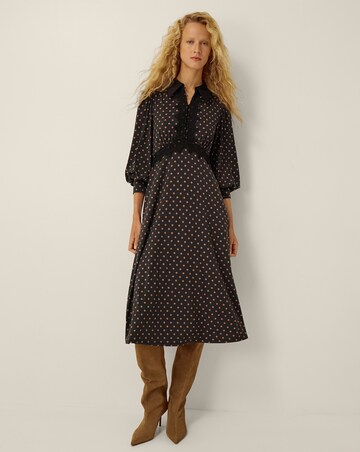 Monsoon Sally Lace Polka Dot Midi Dress