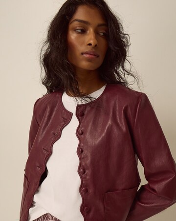 Monsoon Penelope Scallop Leather Jacket