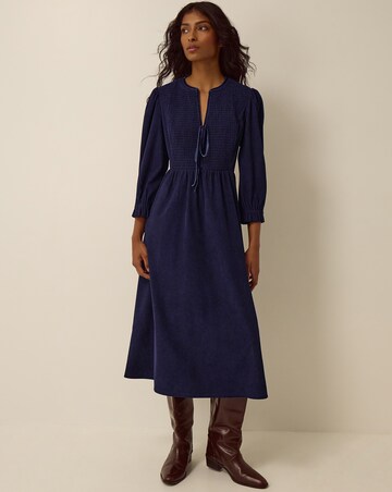 Monsoon Sara Smocked Corduroy Midi Dress