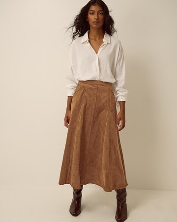 Monsoon Josie Faux Suede Midi Skirt