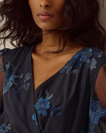 Monsoon Charlotte Floral Mesh Midi Dress