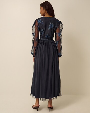 Monsoon Charlotte Floral Mesh Midi Dress