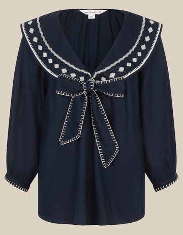 Monsoon Lila Embroidered Collar Top