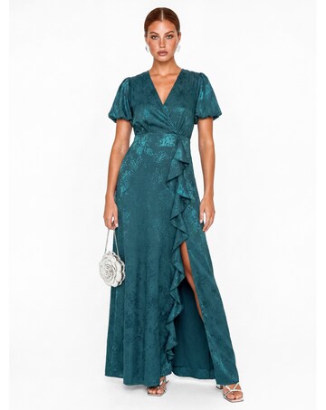 Maya Deluxe Floral Satin Maxi Dress