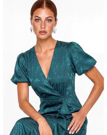 Maya Deluxe Floral Satin Maxi Dress