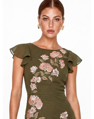 Maya Deluxe Floral V Back Midaxi Dress