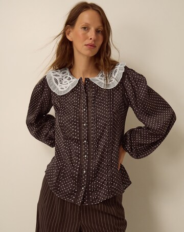 Monsoon Shae Polka Dot Lace Top