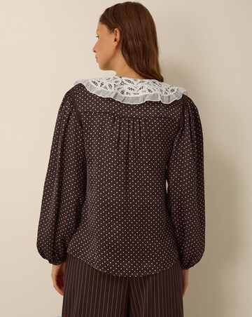 Monsoon Shae Polka Dot Lace Top