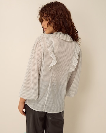 Monsoon Erica Polka Dot Ruffle Blouse