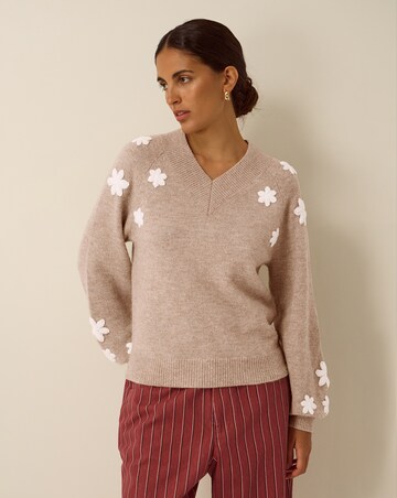 Monsoon Emily Floral Embroidered Jumper