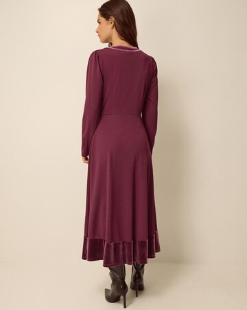 Monsoon Viv Velvet V-Neck Midi Dress