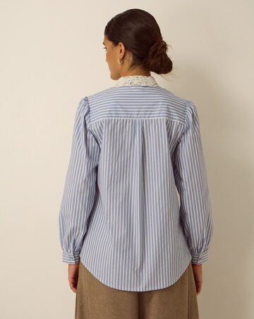 Monsoon Quinn Lace Collar Stripe Shirt