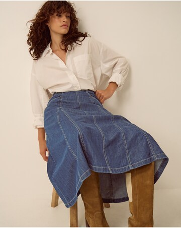 Monsoon Harper Godet Denim Midi Skirt