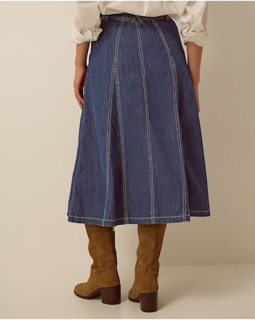 Monsoon Harper Godet Denim Midi Skirt