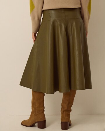 Monsoon Dianne Faux Leather Midi Skirt