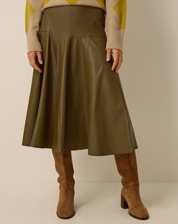 Monsoon Dianne Faux Leather Midi Skirt