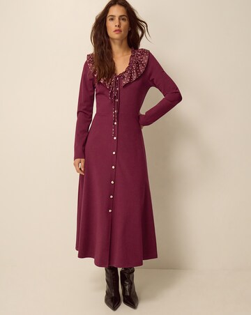 Monsoon Jaz Polka Dot Collar Midi Dress