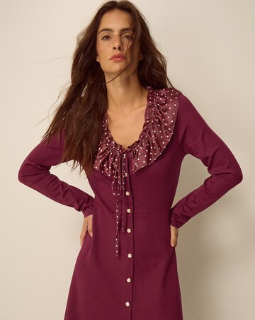 Monsoon Jaz Polka Dot Collar Midi Dress