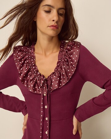 Monsoon Jaz Polka Dot Collar Midi Dress