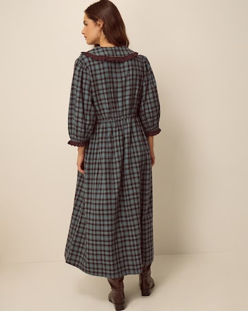 Monsoon Ruby Collar Check Midi Dress