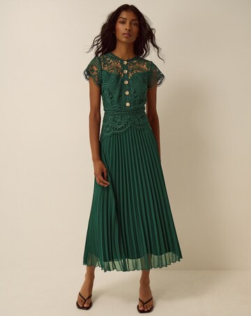 Monsoon Mila Lace Pleated Midi Dress