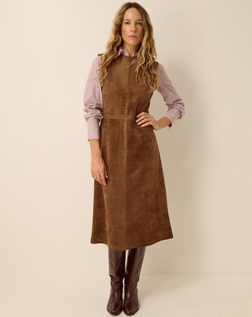 Monsoon Josie Faux Suede Midi Dress