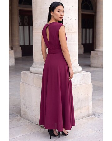 Roman Belted Fit and Flare Dress