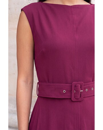 Roman Belted Fit and Flare Dress