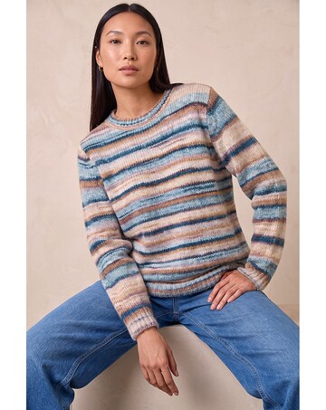 Roman Wool Blend Striped Stretch Jumper