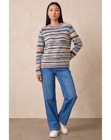 Roman Wool Blend Striped Stretch Jumper