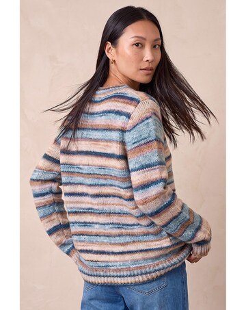 Roman Wool Blend Striped Stretch Jumper