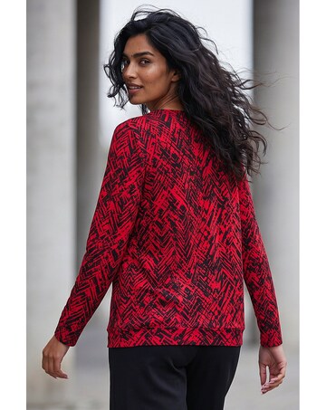 Roman Abstract Print Banded Hem Top