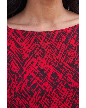 Roman Abstract Print Banded Hem Top