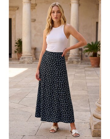 Roman Floral Paisley Print Skirt