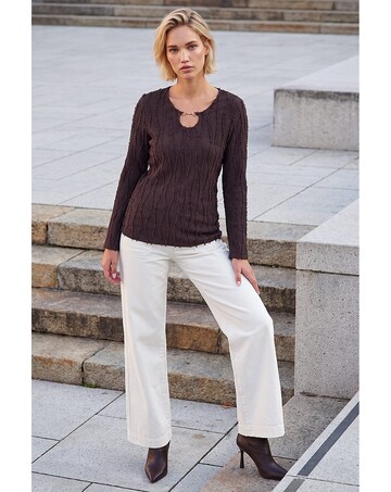 Roman Horsebit Trim Textured Top