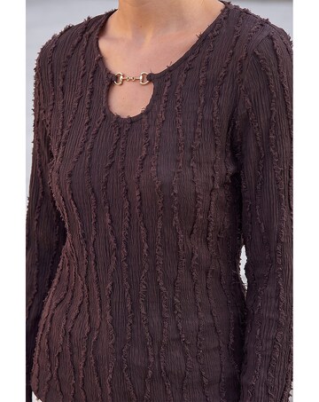Roman Horsebit Trim Textured Top