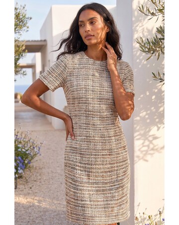 Roman Textured Pocket Shift Dress